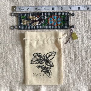 Hand looming seed beads cuffed bracelet